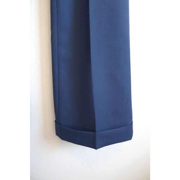 ERNEST W. BAKER ITALY Cuffed 70s Wool Trouser Pant Blue SSENSE 44 XS NWT $570 - Picture 8 of 13